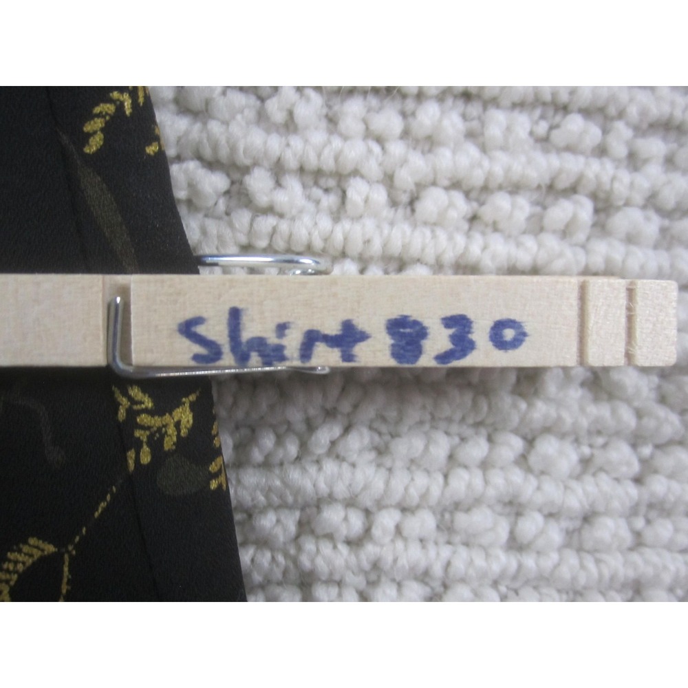 Leslie Fay Shirt Womens 8 Black Floral Print Button Front Long‎ Sleeve Tie Cuff - Picture 10 of 10